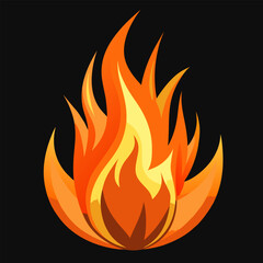 Cartoon flame icon design clip art sticker vector art
