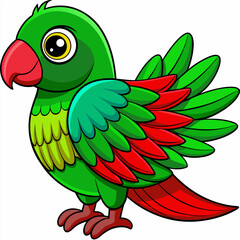 Vector a colorful parrot on white background
