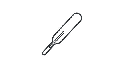 Simple Black Outline of a Medical Thermometer.