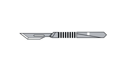 Sterile Surgical Scalpel with Sharp Blade and Handle.