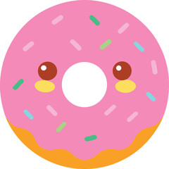 Naklejka premium donut with pink sprinkles