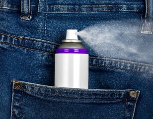 Spray can in back jeans pocket