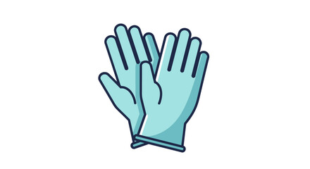 Pair of Light Blue Protective Rubber Gloves.