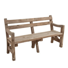 wooden bench isolated on white