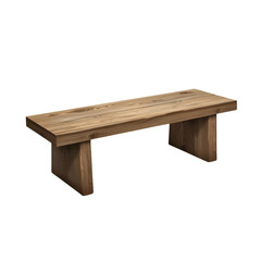 wooden table on white background