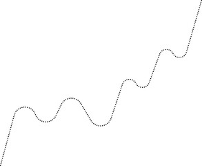 Obraz premium Rounded dotted line chart with a graphical wave pattern, showing smooth transitions and fluctuations in data.