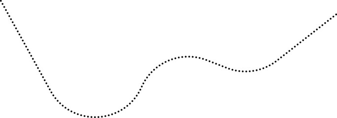 Rounded dotted line chart displaying a data curve with a jump effect, showing a rapid increase or change in the data.