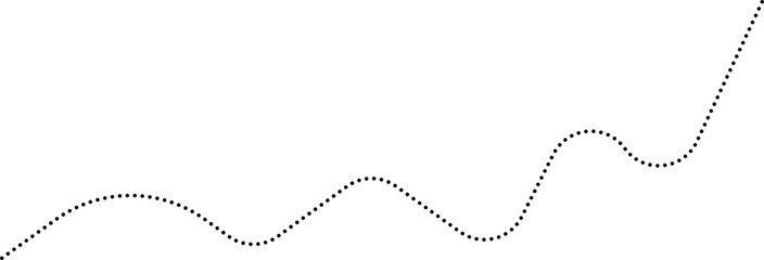 Rounded dotted line chart showing an upward wave in an economic graph, indicating growth or improvement in economic data.