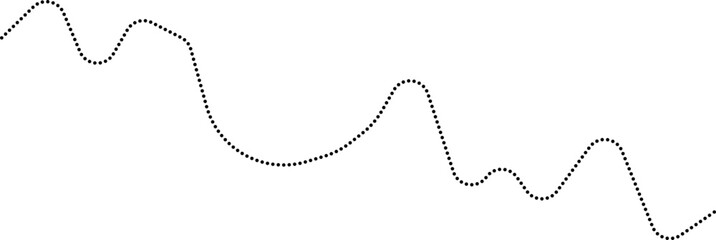 Rounded dotted line graph showing a smooth curve shape representing steady changes in data.