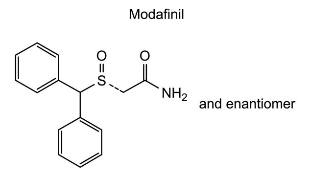Chemical structure of modafinil, drug substance