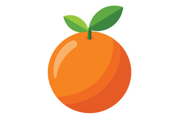 Vibrant orange fruit shows two leaves atop its round body, set against white