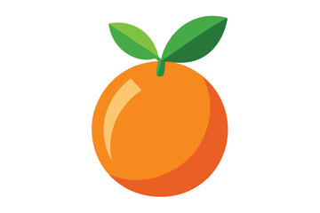 One vibrant orange with green leaves stands alone against a bright white background