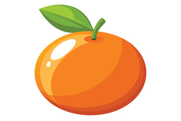 A ripe orange fruit showcases its vibrancy, with a fresh green leaf attached at its stem