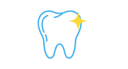 Clean Healthy Tooth Icon with Sparkling Highlight.