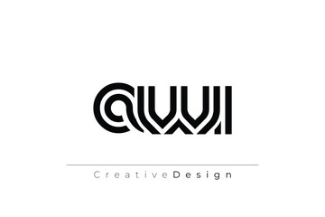 AWI Creative Unique Modern Letter Logo Design. Elegant Monogram Logo Design with Decorative Elements and Typography