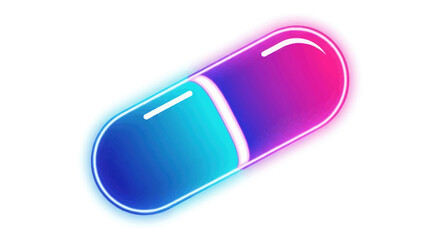 Colorful Capsule Pill with Gradient Neon Outline.