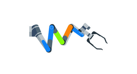 Modern Articulated Robotic Arm with Gripper Claw.
