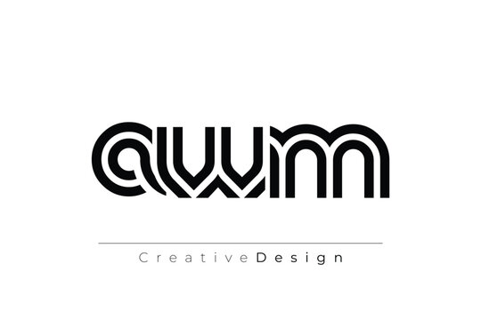 AWM Creative Unique Modern Letter Logo Design. Elegant Monogram Logo Design with Decorative Elements and Typography