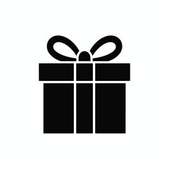 Minimalist black and white gift box icon vector illustration scalable eps graphic design element vector