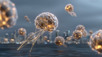 Artificial intelligence brain network neural connections machine learning ai technology future tech