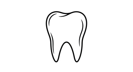 Simple Outline Illustration of a Human Tooth.