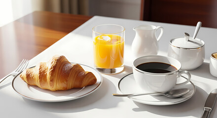 croissant and cup of coffee