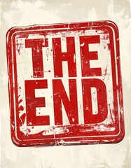 Red grunge stamp with the word "THE END