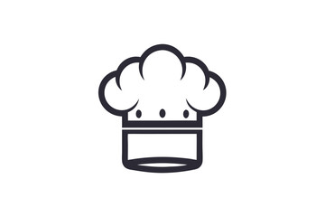 Isolated chef hat icon features elegant line art with minimalist styling