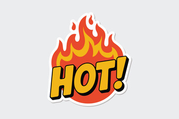 Stylized cartoon hot flame logo design vector graphic for commercial use vector