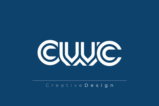 CWC Creative Unique Modern Letter Logo Design. Elegant Monogram Logo Design with Decorative Elements and Typography