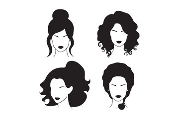 Diverse hairstyles illustrated for women
