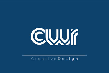 CWR Creative Unique Modern Letter Logo Design. Elegant Monogram Logo Design with Decorative Elements and Typography