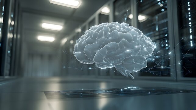 Artificial intelligence in data center concept of neural network and big data processing technology