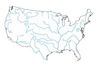 Map Major Rivers The United