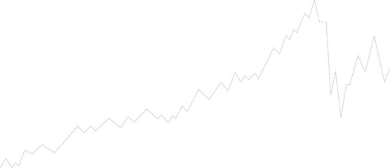 Broken dashed line forming disjointed segments to depict disrupted or inconsistent financial trends.