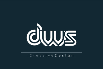 Fototapeta premium DWS Creative Unique Modern Letter Logo Design. Elegant Monogram Logo Design with Decorative Elements and Typography