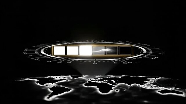 Elegant Circular Progress Bar Highlighting Data on a Global Map