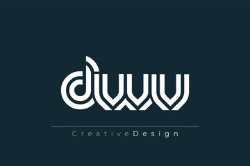 DWV Creative Unique Modern Letter Logo Design. Elegant Monogram Logo Design with Decorative Elements and Typography