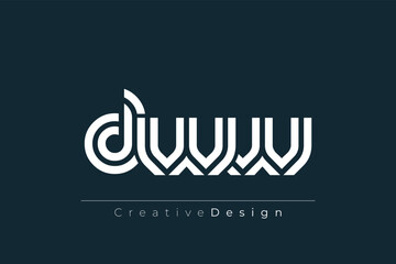 DWW Creative Unique Modern Letter Logo Design. Elegant Monogram Logo Design with Decorative Elements and Typography