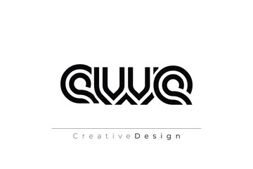 EWE Creative Unique Modern Letter Logo Design. Elegant Monogram Logo Design with Decorative Elements and Typography