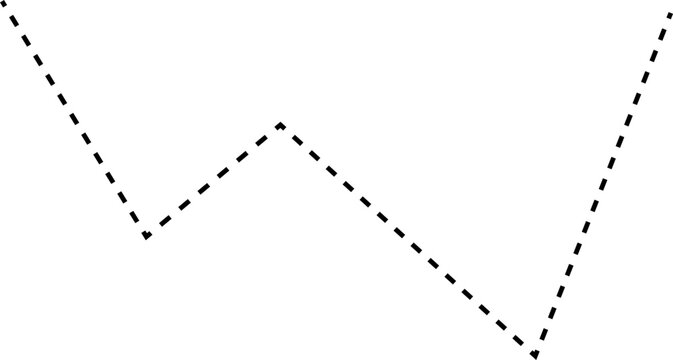 Dashed line with a basic visual representation indicating minor shifts in business and economic performance.