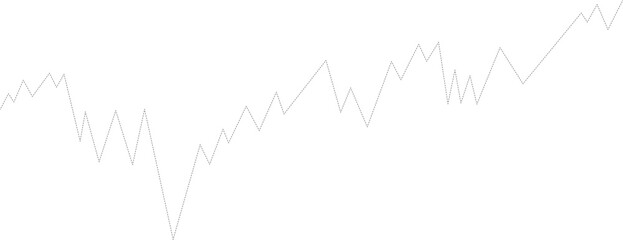 Obraz premium Dashed increasing line chart with a stepped trend showing gradual market progression in business data.