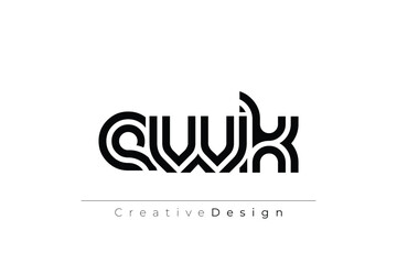 EWK Creative Unique Modern Letter Logo Design. Elegant Monogram Logo Design with Decorative Elements and Typography