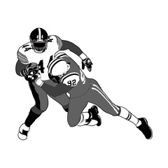 Football players tackle vector illustration image	