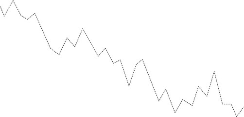 Obraz premium Dashed line with alternating upward and downward movements forming a variable shape element.