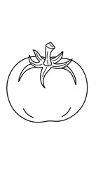 Bold and easy tomato coloring page for kids  