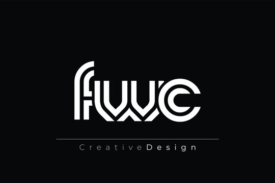 FWC Creative Unique Modern Letter Logo Design. Elegant Monogram Logo Design with Decorative Elements and Typography