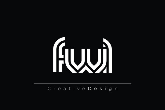 FWL Creative Unique Modern Letter Logo Design. Elegant Monogram Logo Design with Decorative Elements and Typography