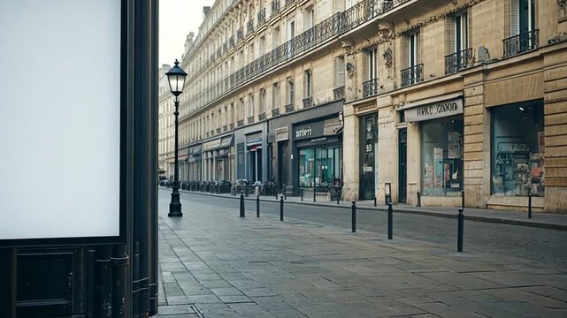 Charming Parisian Street Scene with Classic Architecture and Cityscape