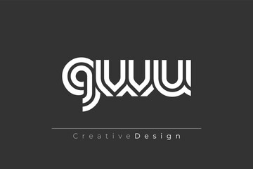 GWU Creative Unique Modern Letter Logo Design. Elegant Monogram Logo Design with Decorative Elements and Typography